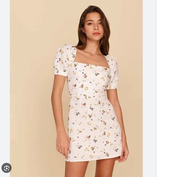 NWOT Reformation Lianne Linen Dress in floral size 8 - Picture 2 of 9